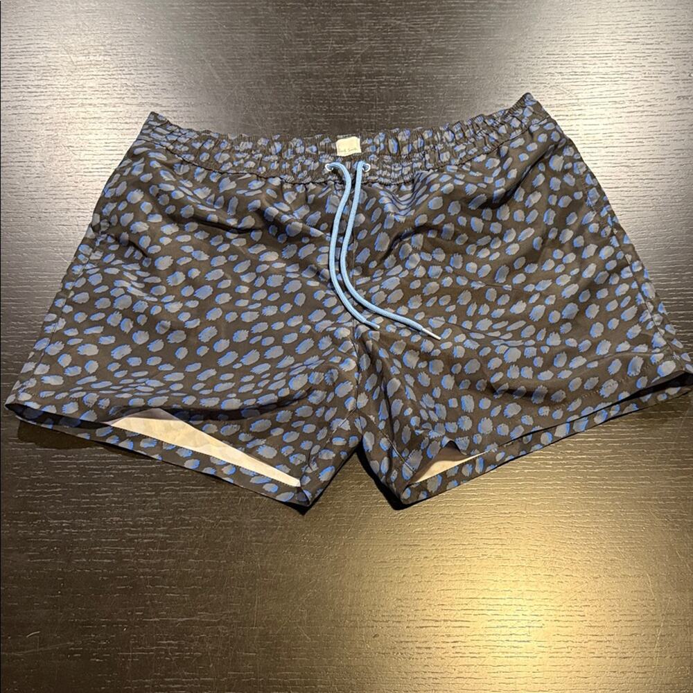 Paul Smith Black and Blue Patterned Swim Trunks